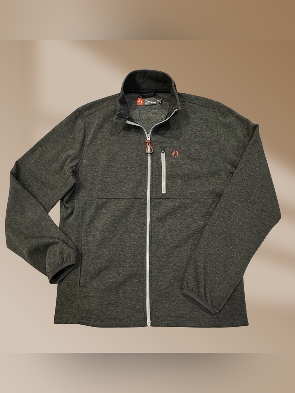 American Outdoorsman Full Zip Charcoal Gray Sweat Jacket Sz L
